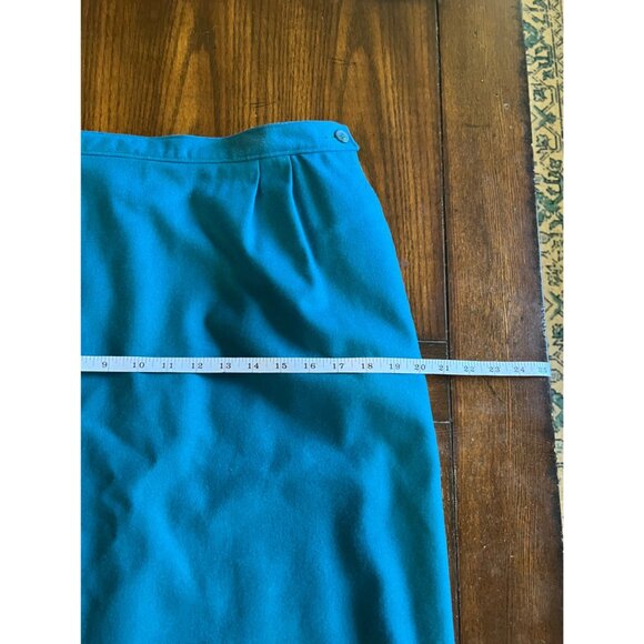 Vintage Pendleton Blue Wool Midi Lined Pencil Skirt14 Business Office - Picture 10 of 10